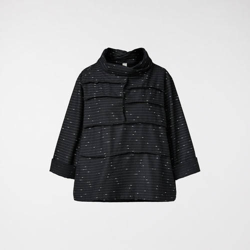 BLOUSE IN DOTTED STRIPED FABRIC