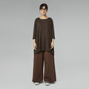 GAUZED SWEATPANTS BROWN