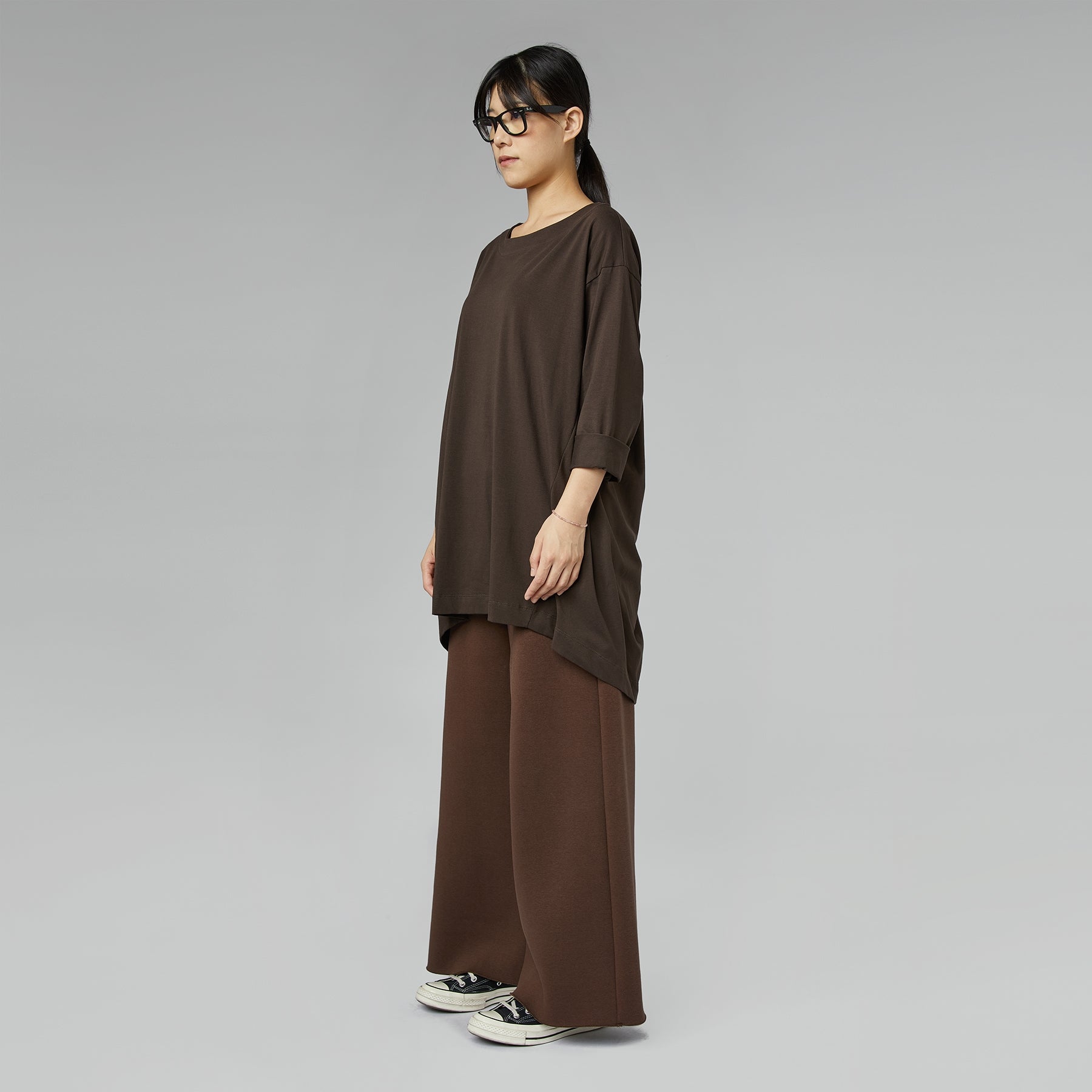 GAUZED SWEATPANTS BROWN
