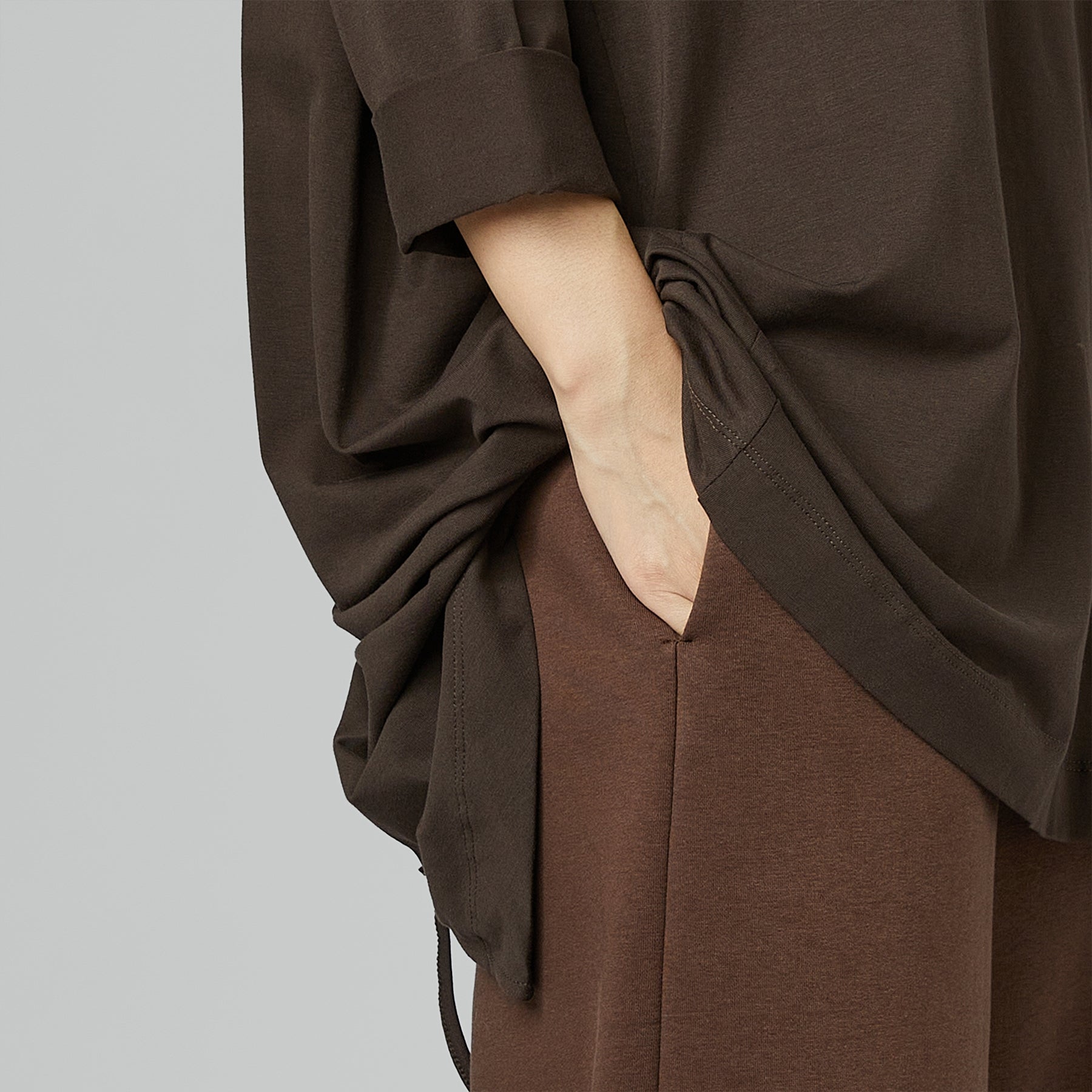 GAUZED SWEATPANTS BROWN