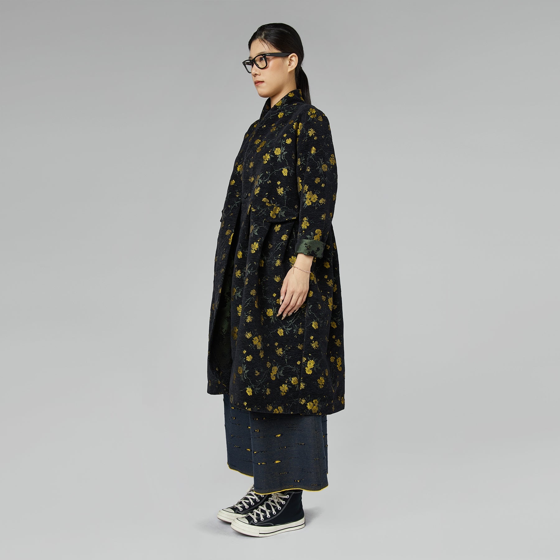 FLOWERED VELVET CARDIGAN