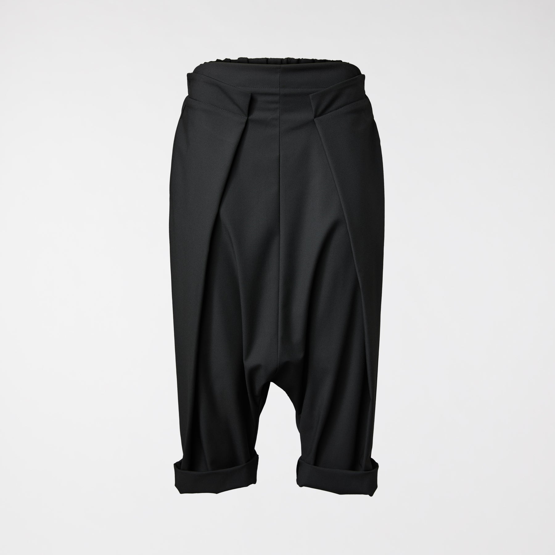 CROPPED TROUSERS WITH PLEATS BLACK