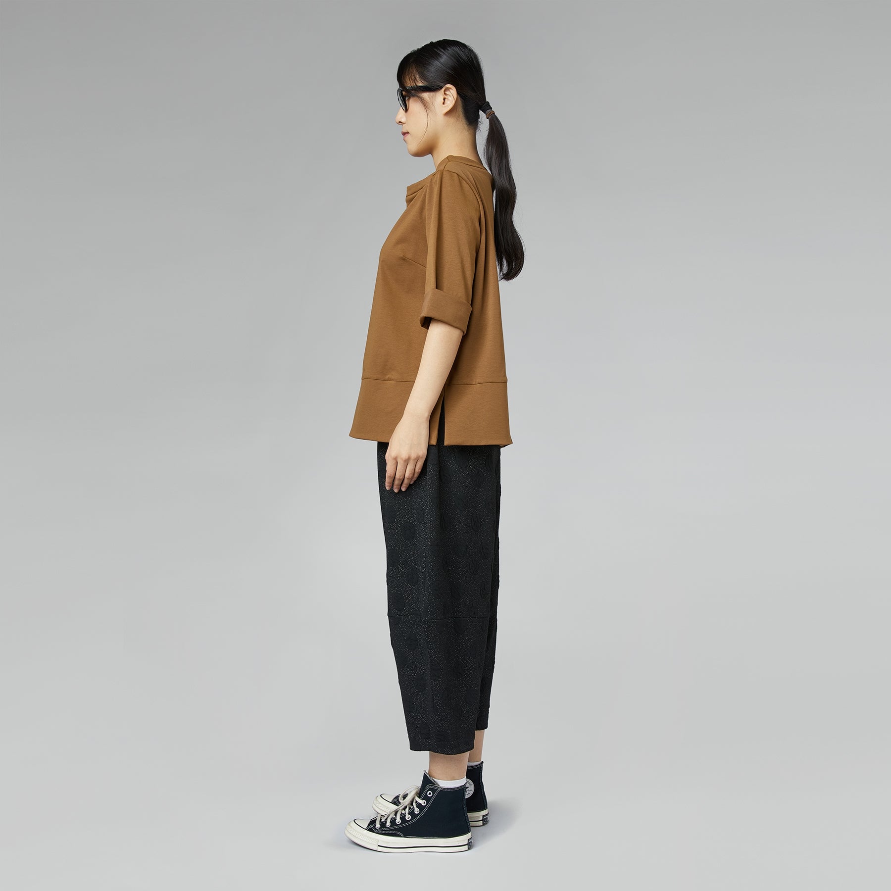 POLKA DOT EMBOSSED PANTS