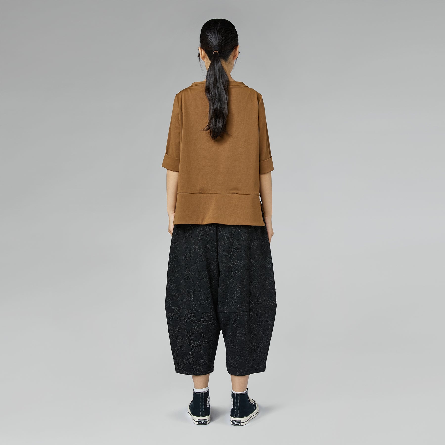 POLKA DOT EMBOSSED PANTS