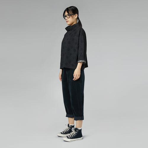 SPODNIE PROSTE Z MATERIAŁU WELUROWEGO W KOLORZE WINO