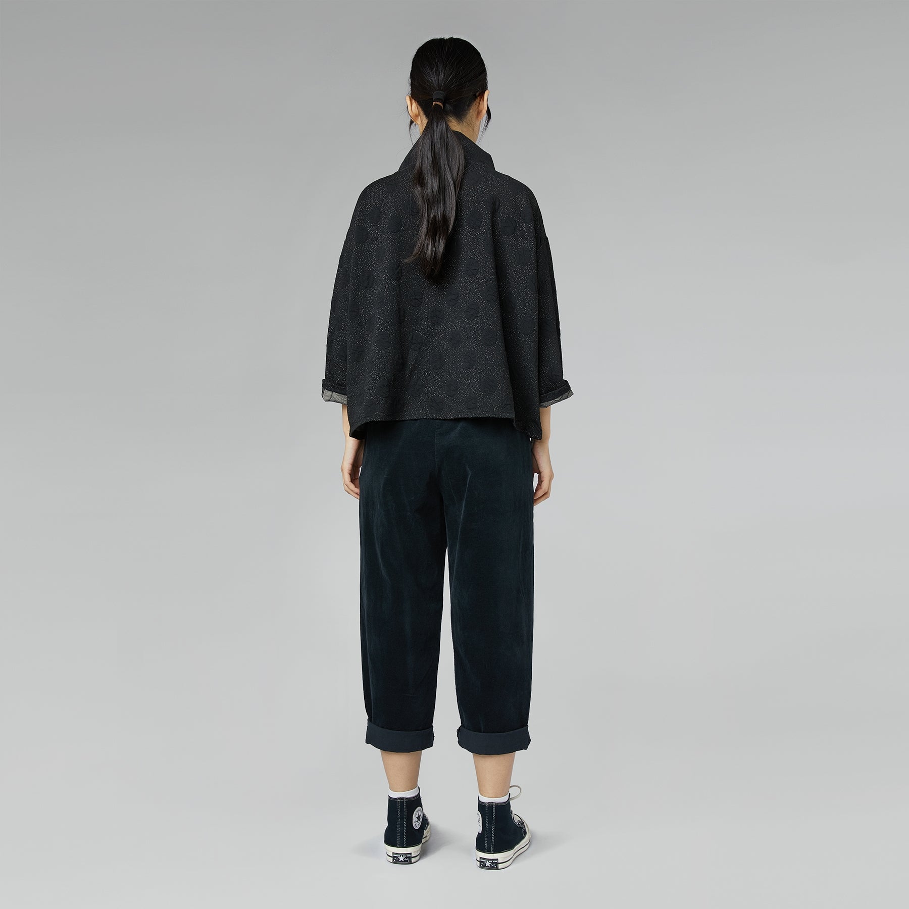 STRAIGHT TROUSERS IN VELVET FABRIC WINE