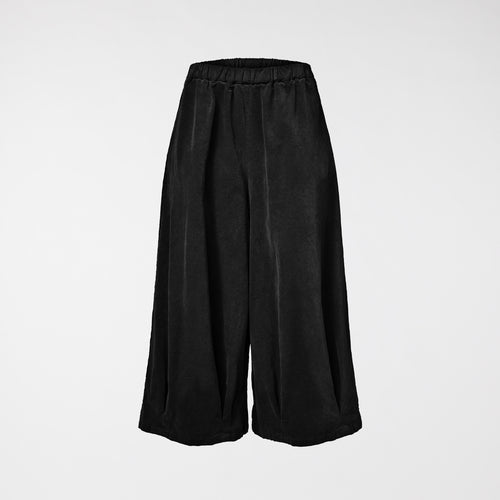 PANTALONI IN VELLUTO CON PIEGHE NERO