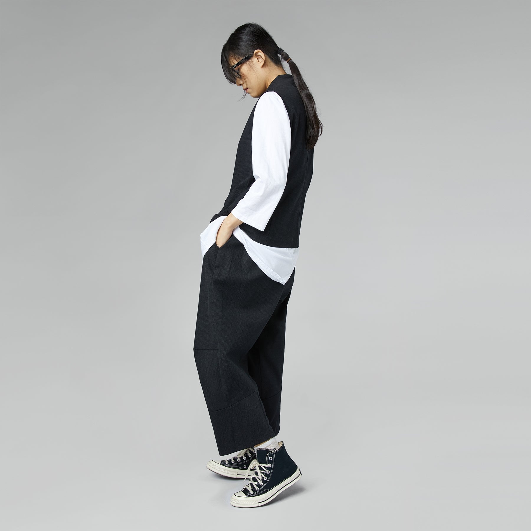 Spodnie tweedowe z mieszanki bawełny