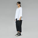 PANTALONES CROPPED CON PLIEGUES GRIS