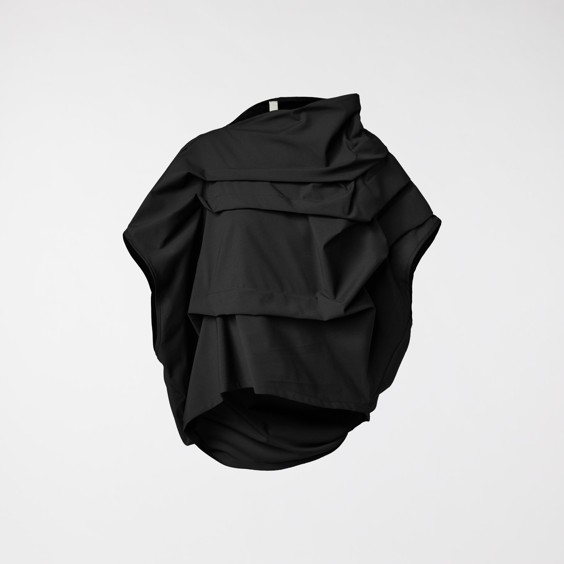 BLUSA PLISADA DE SARGA NEGRO