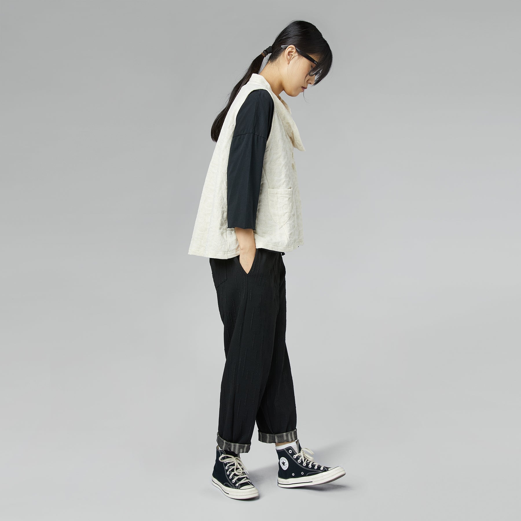 VEST WITH GOLDEN POLKA DOTS