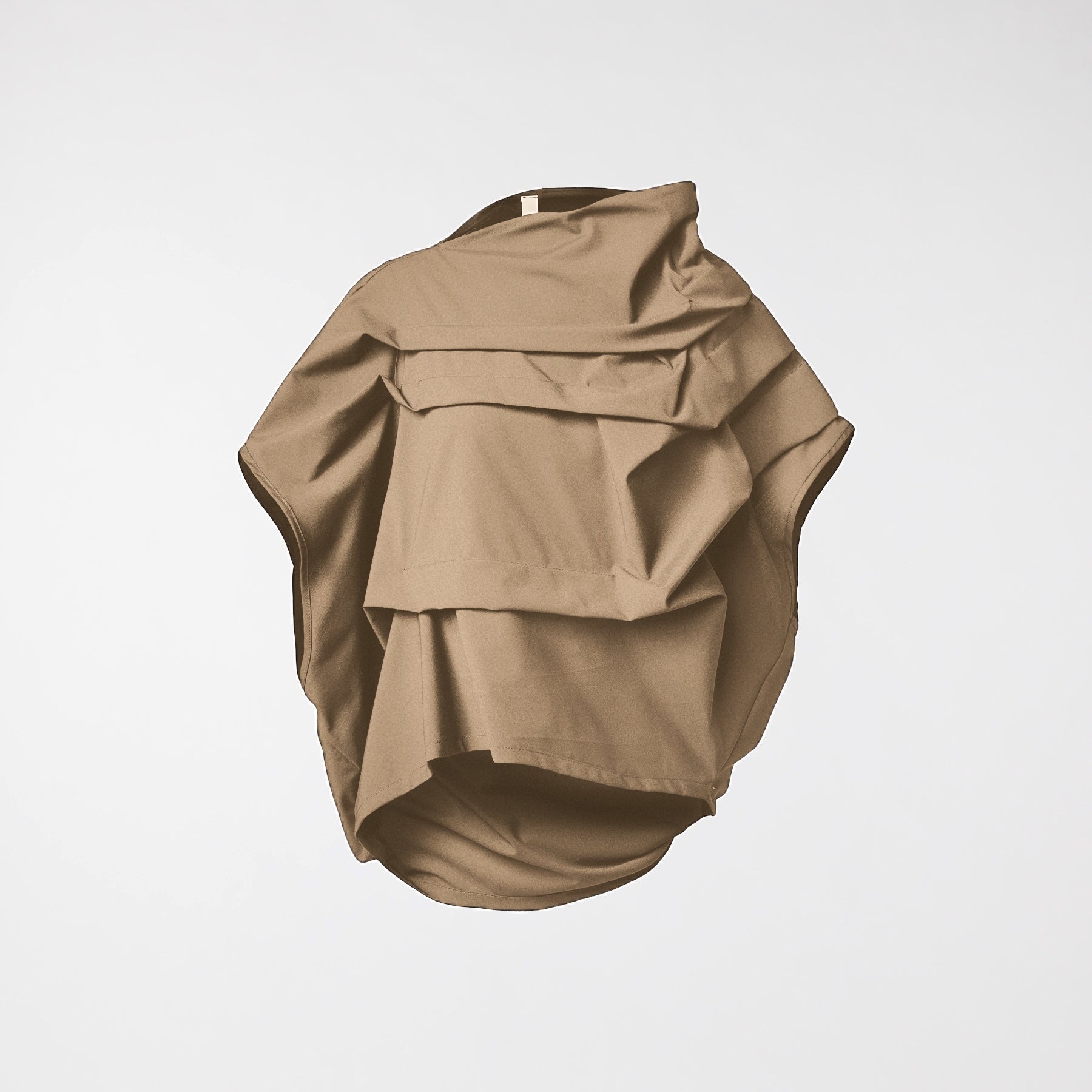 BLUSA PLISADA DE SARGA BEIGE