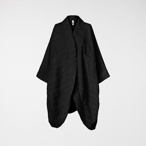 CARDIGAN/KIMONO IN ELABORATE FABRIC BLACK