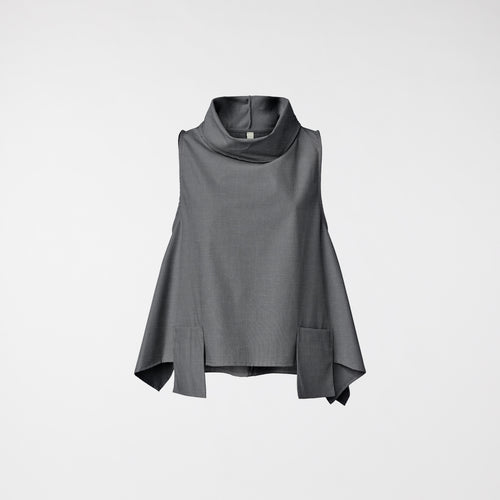 VEST WITH FRONTAL POCKETS GRAY