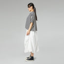 WIDE STRIPED FLEECE T-SHIRT