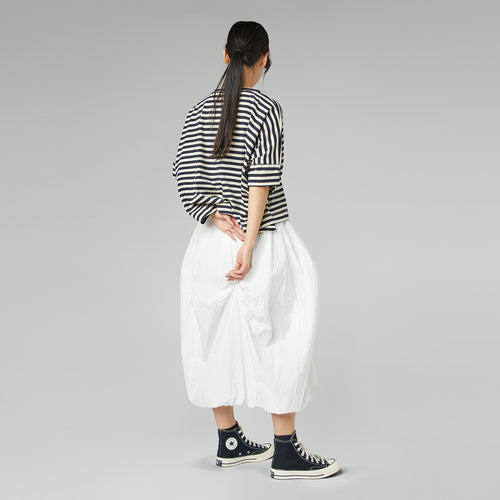 WIDE STRIPED FLEECE T-SHIRT