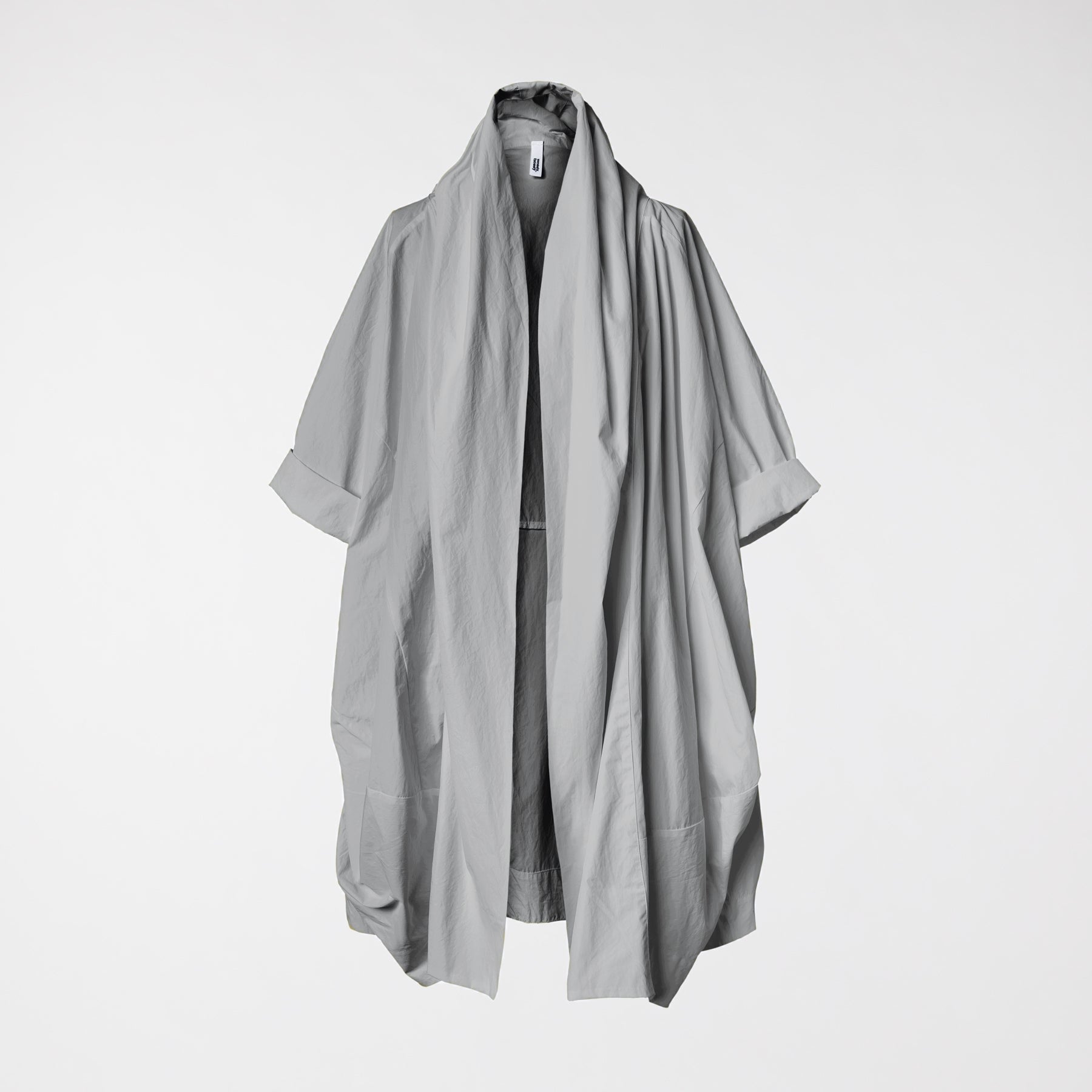 CARDIGAN IN TAFFETA EFFECT FABRIC GRAY