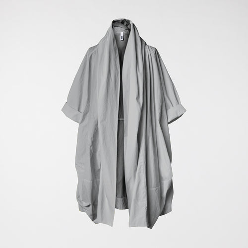 CARDIGAN IN TAFFETA EFFECT FABRIC GRAY