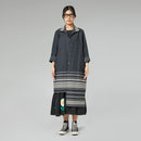 ASYMETRYCZNA PŁASZCZ W PASKI