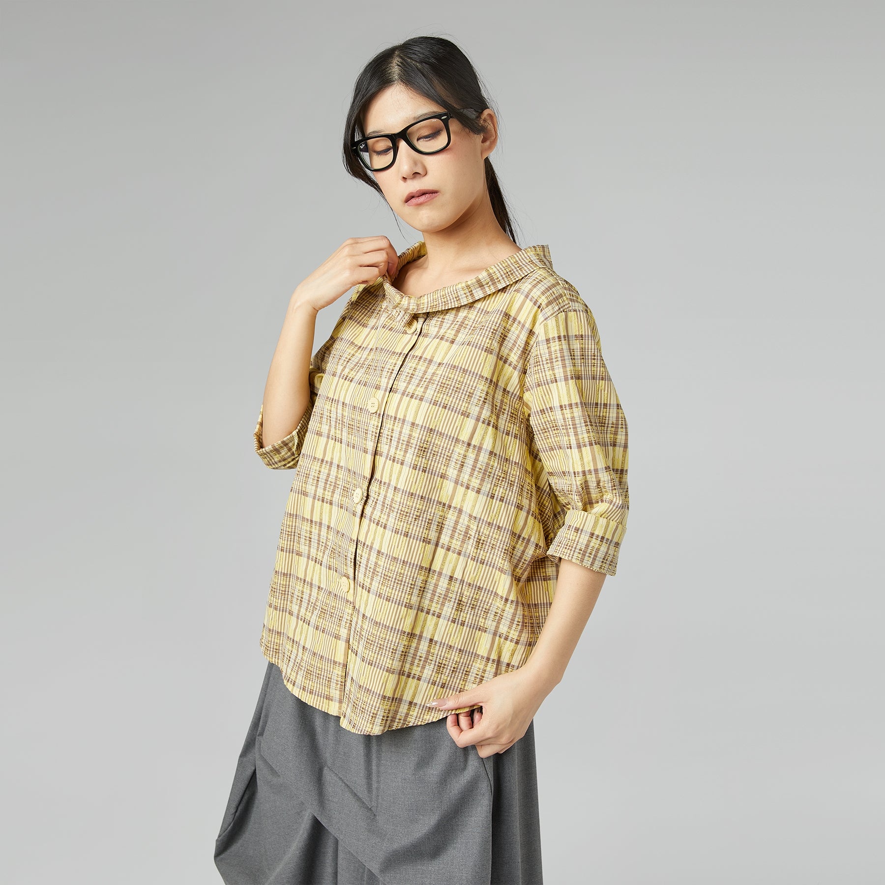 COTTON TARTAN SHIRT WHITE