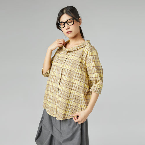 COTTON TARTAN SHIRT WHITE