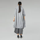 CARDIGAN IN TAFFETA EFFECT FABRIC GRAY