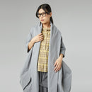 CARDIGAN IN TAFFETA EFFECT FABRIC GRAY