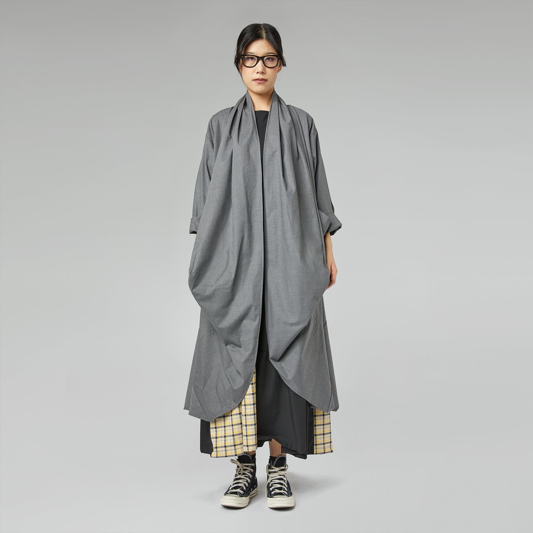 CARDIGAN IN TWILL GRAY