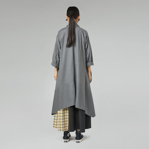 CARDIGAN IN TWILL GRAY