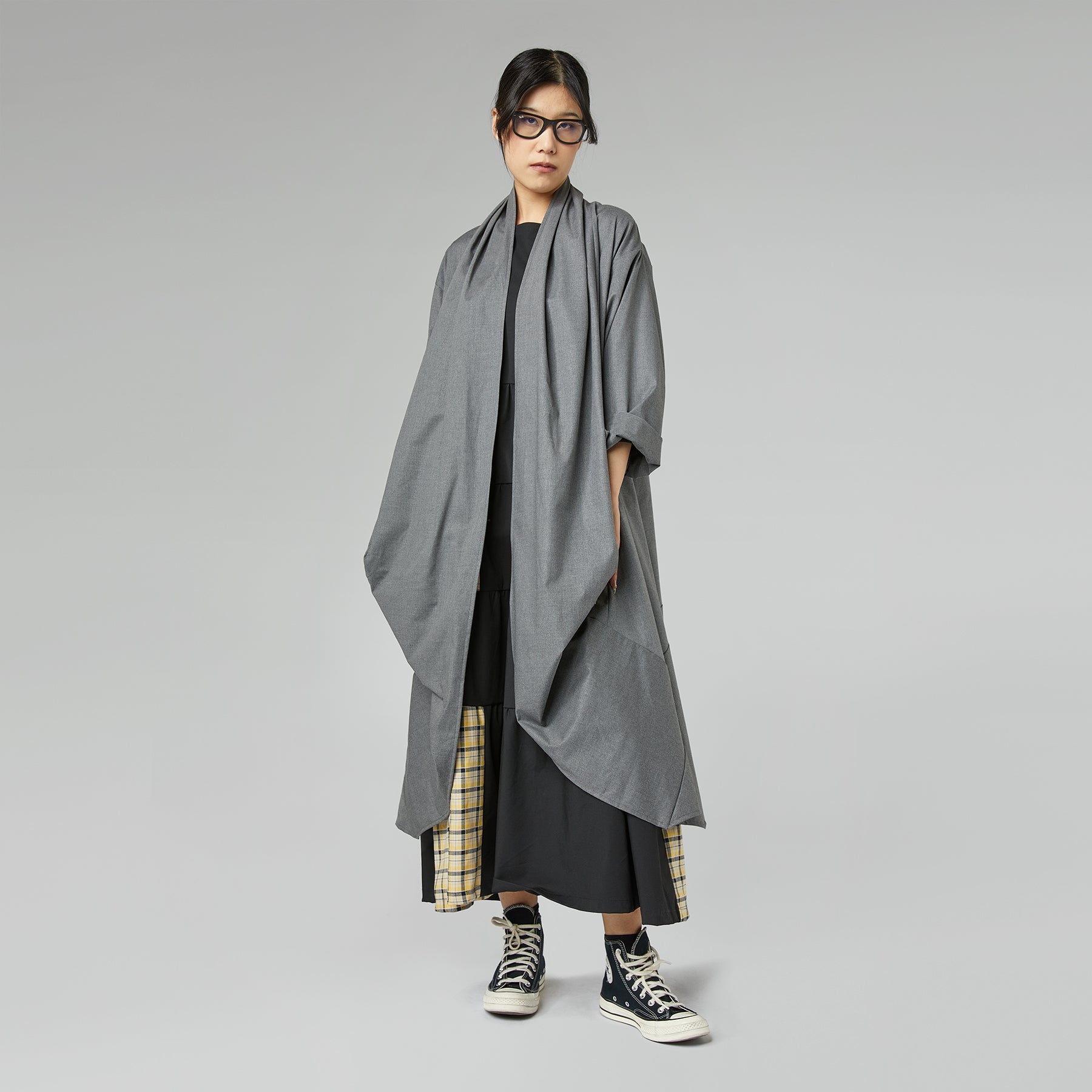 CARDIGAN IN TWILL GRAY