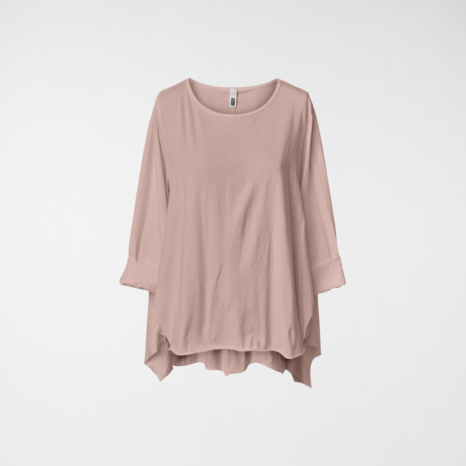 COTTON T-SHIRT WITH SIDE SLITS PINK