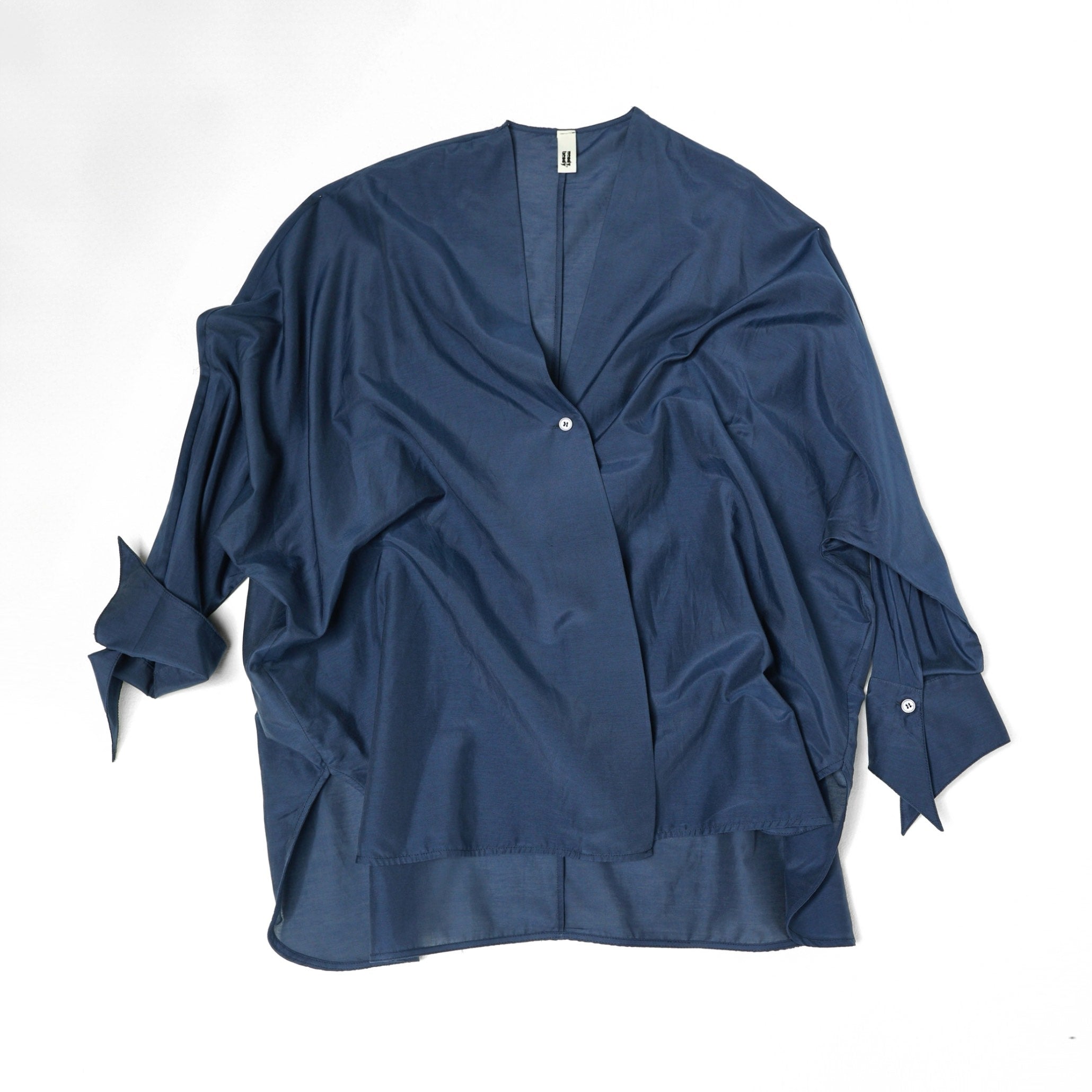 JEANS CAMICIA SCOLLO A V SEMI-TRASPARENTE