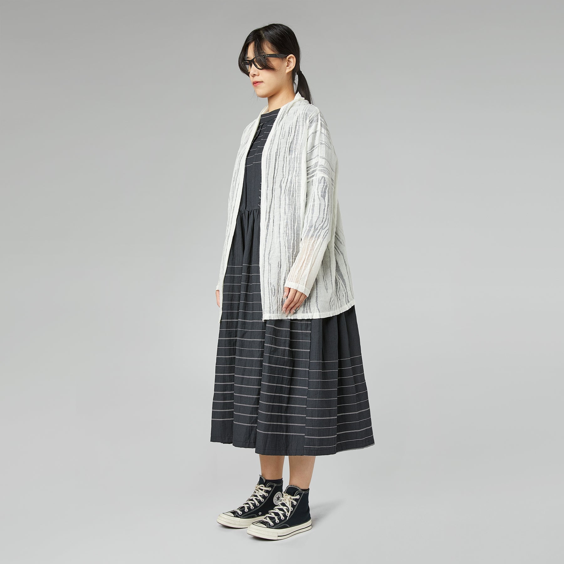 STRIPED CARDIGAN WHITE