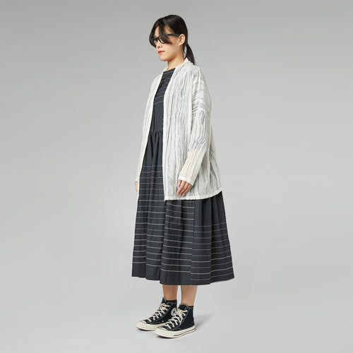 STRIPED CARDIGAN WHITE