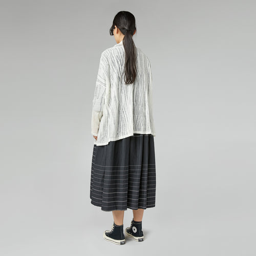 STRIPED CARDIGAN WHITE