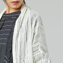 STRIPED CARDIGAN WHITE