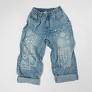 JEANS WITH GEOMETRIC EMBROIDERY