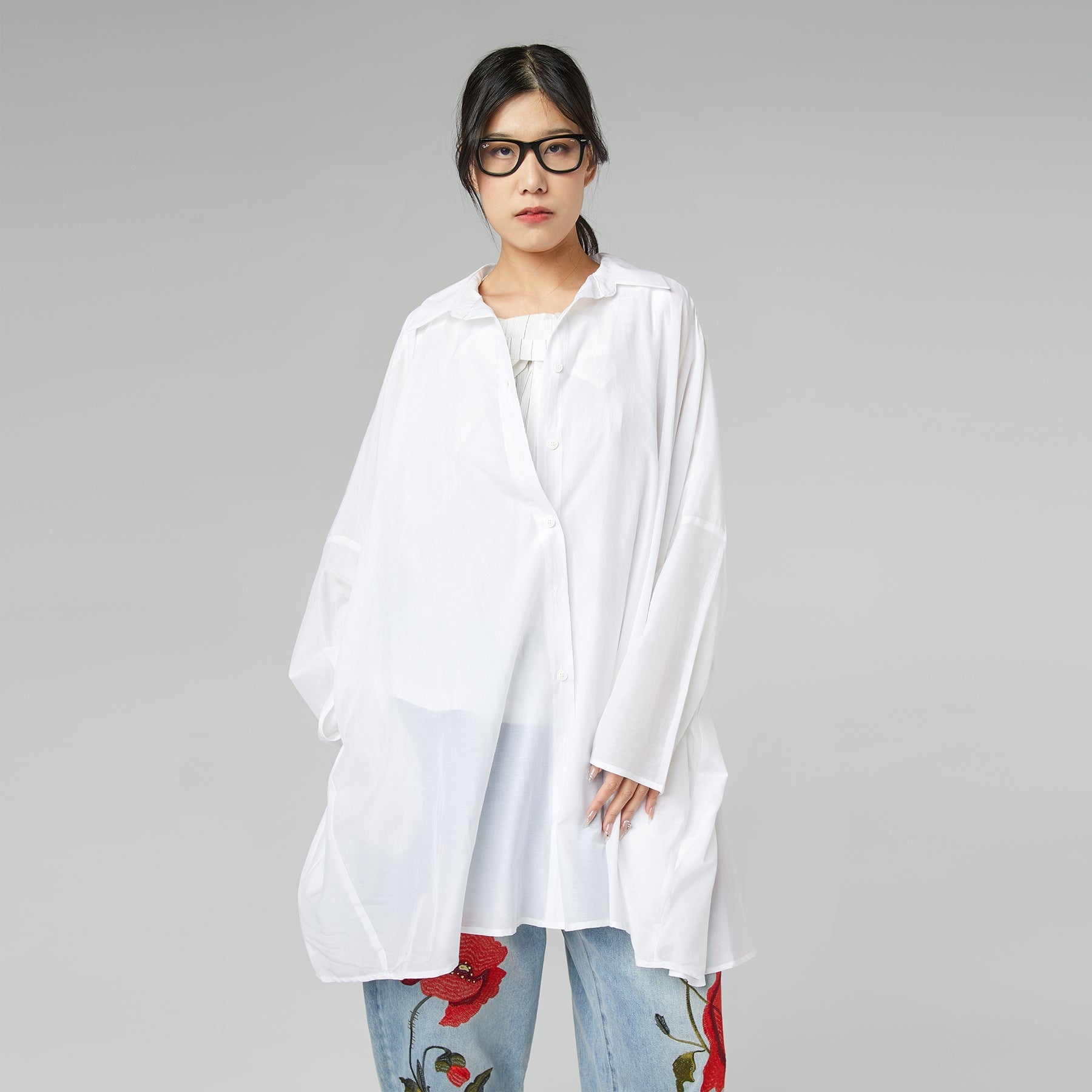 SEMI-TRANSPARENT SHIRT WHITE