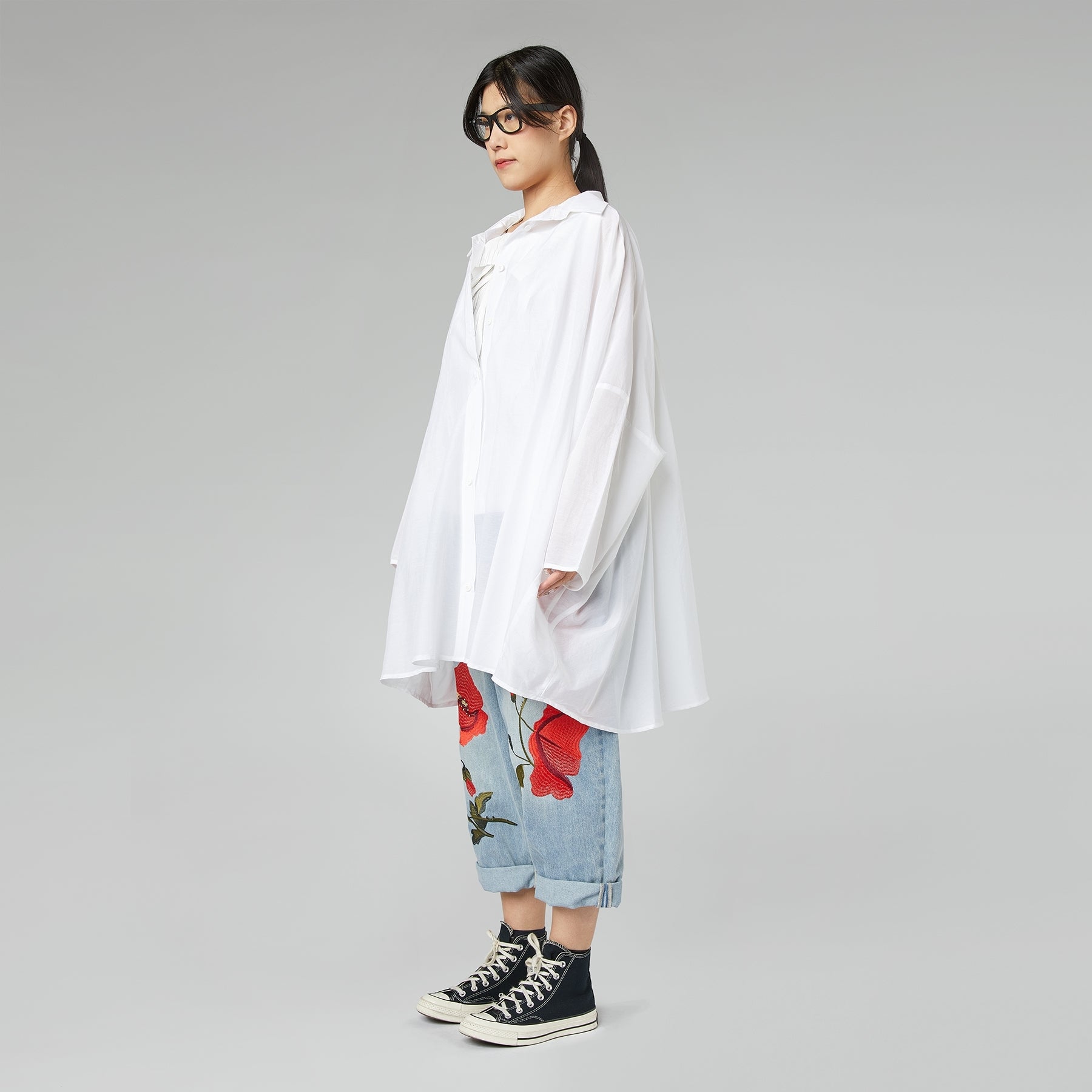 SEMI-TRANSPARENT SHIRT BLACK