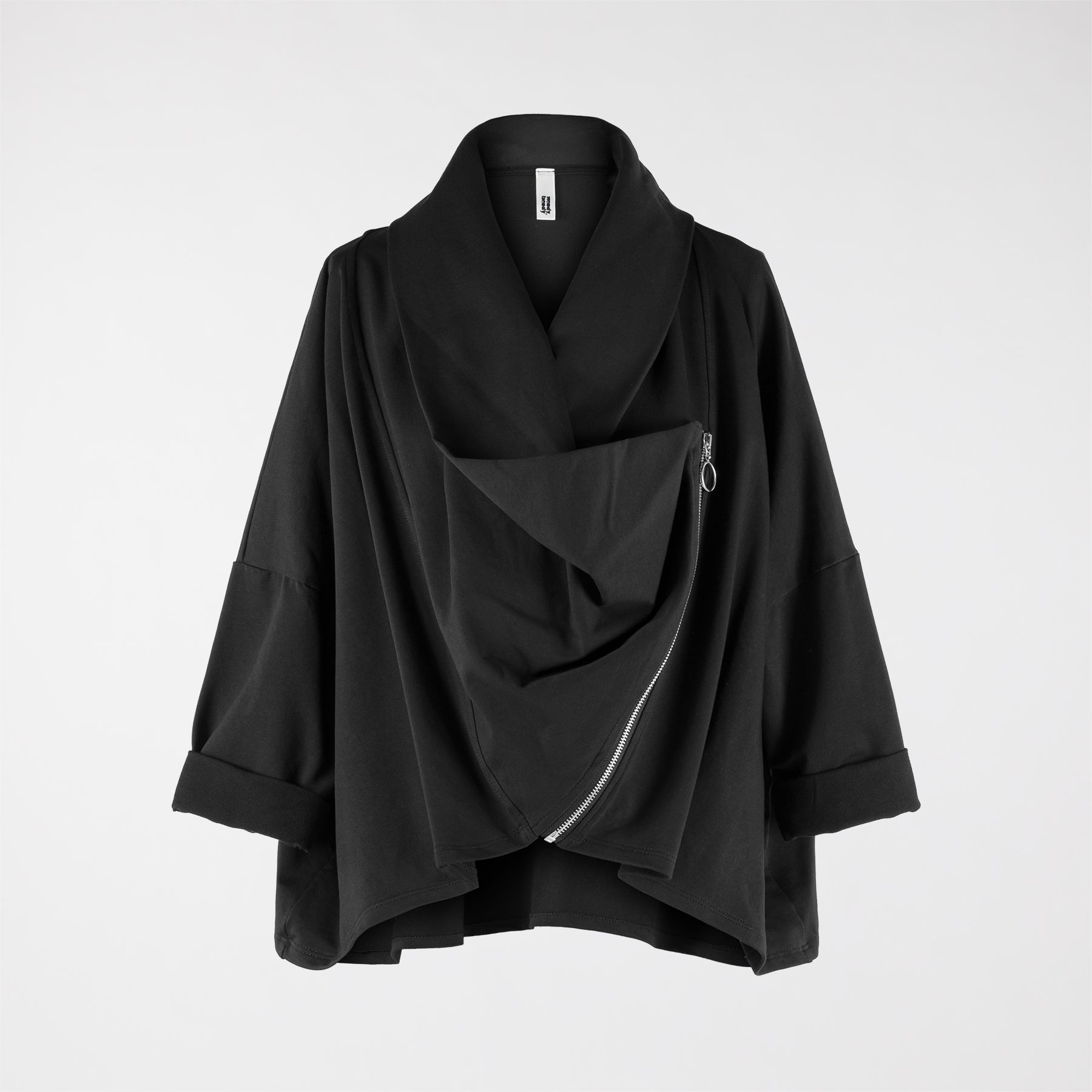 CARDIGAN IN FELPA CON ZIP LATERALE