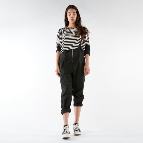 WIDE STRIPED FLEECE T-SHIRT
