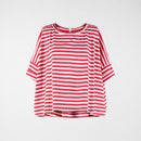 WIDE STRIPED FLEECE T-SHIRT