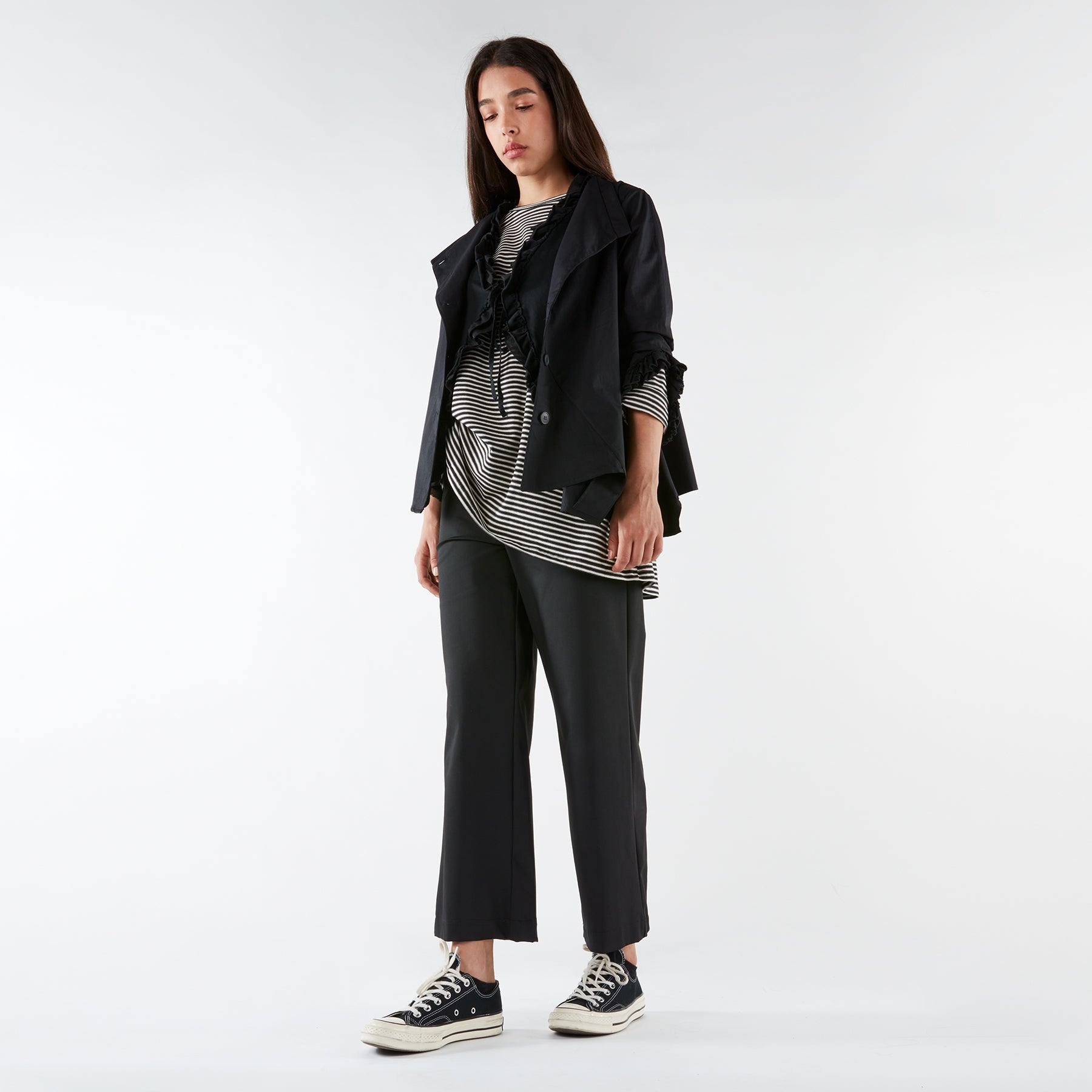 GIACCA/CAMICIA IN COTONE CON ABBOTTONATURA ASIMMETRICA