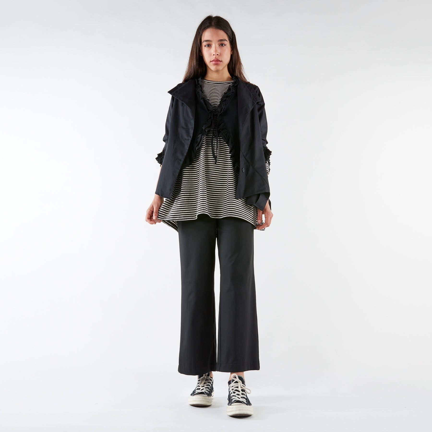 GIACCA/CAMICIA IN COTONE CON ABBOTTONATURA ASIMMETRICA